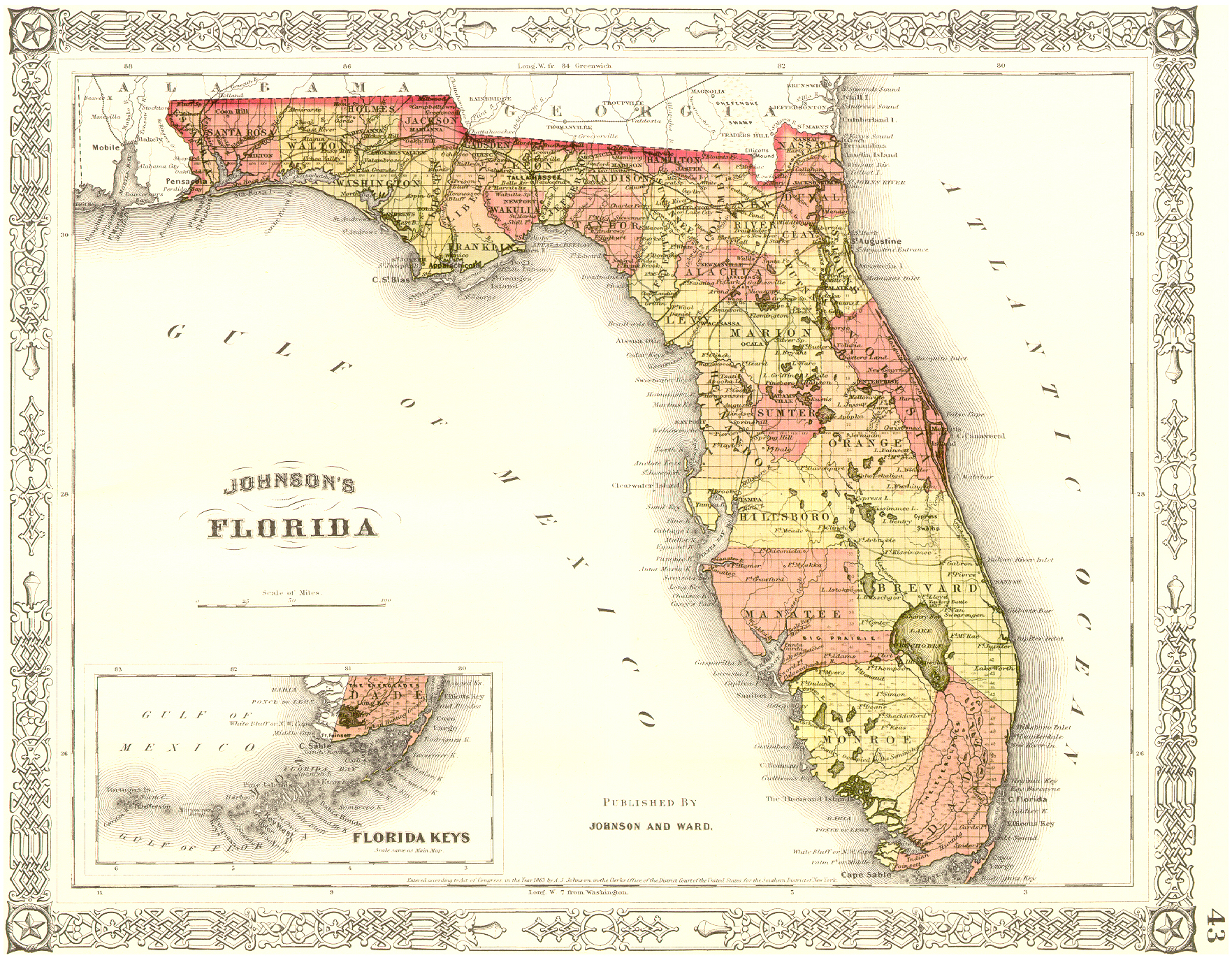 Map of Florida in 1819